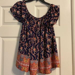 floral off shoulder top !